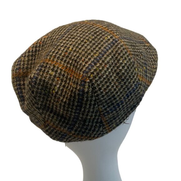 Vintage Millars Men's Grey Woven Virgin Wool Plaid Ivy Cap - Picture 3 of 7